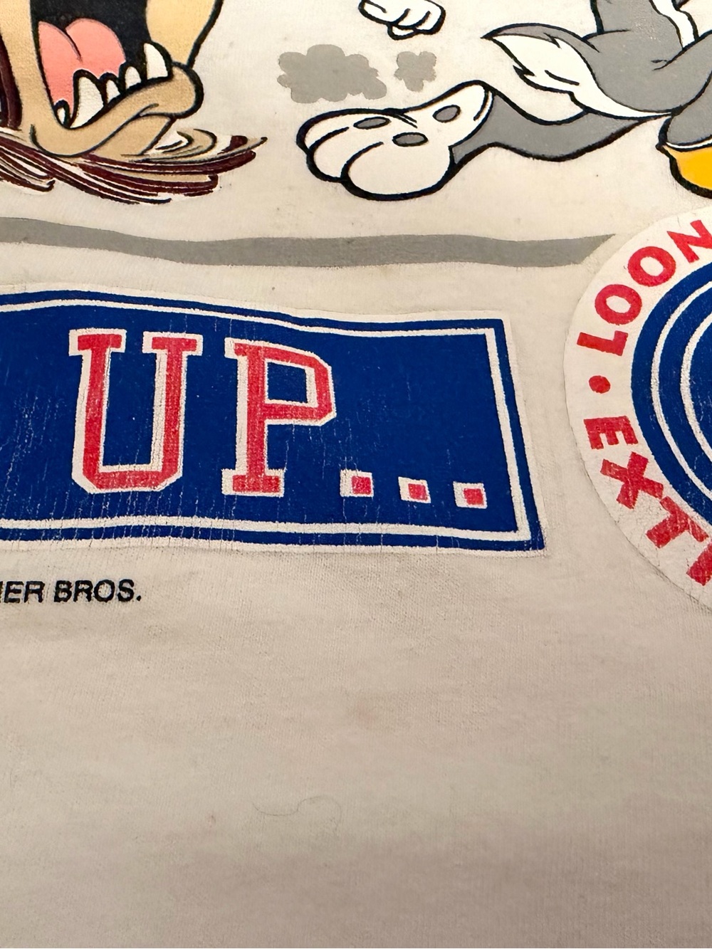 Vintage 90’s Looney Tunes Chicago Cubs Baseball Tee 3Up 3Down Large - Picture 11 of 11